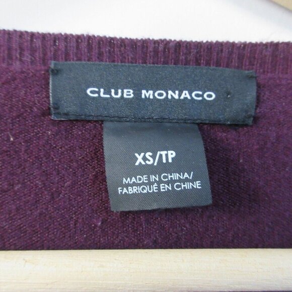 Club Monaco Milah Sweater Women XS Burgundy Viscose Wrap Tie Waist Wool 272 - Picture 4 of 10